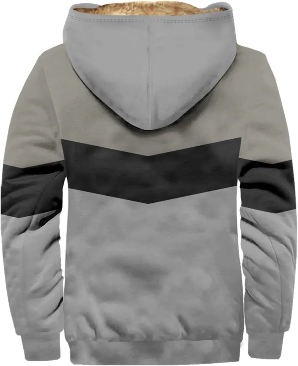 Mens Winter Jacket Sherpa With Hood Warm Coats Fleece Zipper Hoodie Big Tall Heavyweight Fall Outfits With Pockets