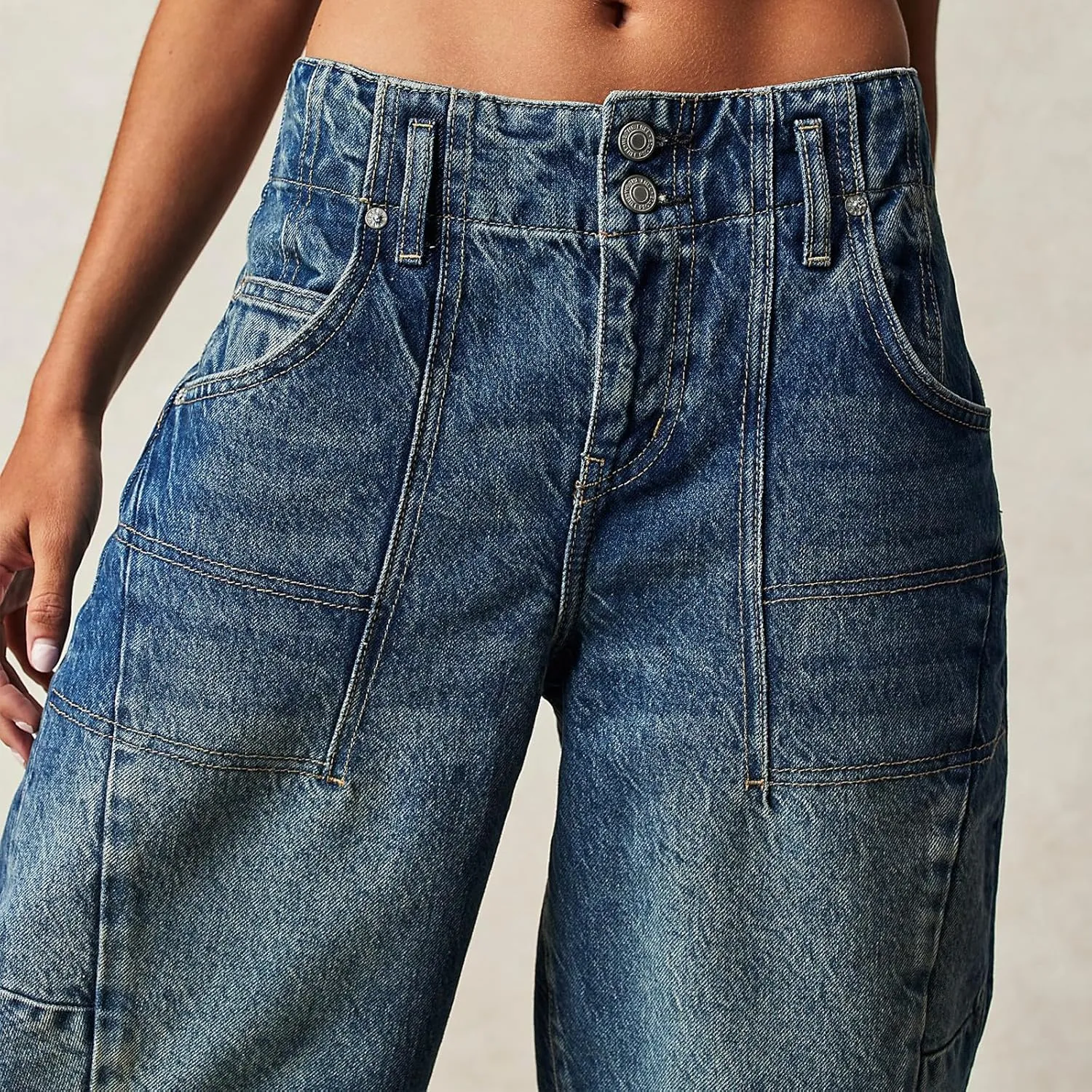 Mxiqqpltky Womens Denim Shorts Y2k High Waisted Wide Leg Boyfriend Knee Length Baggy Jean Shorts Streetwear