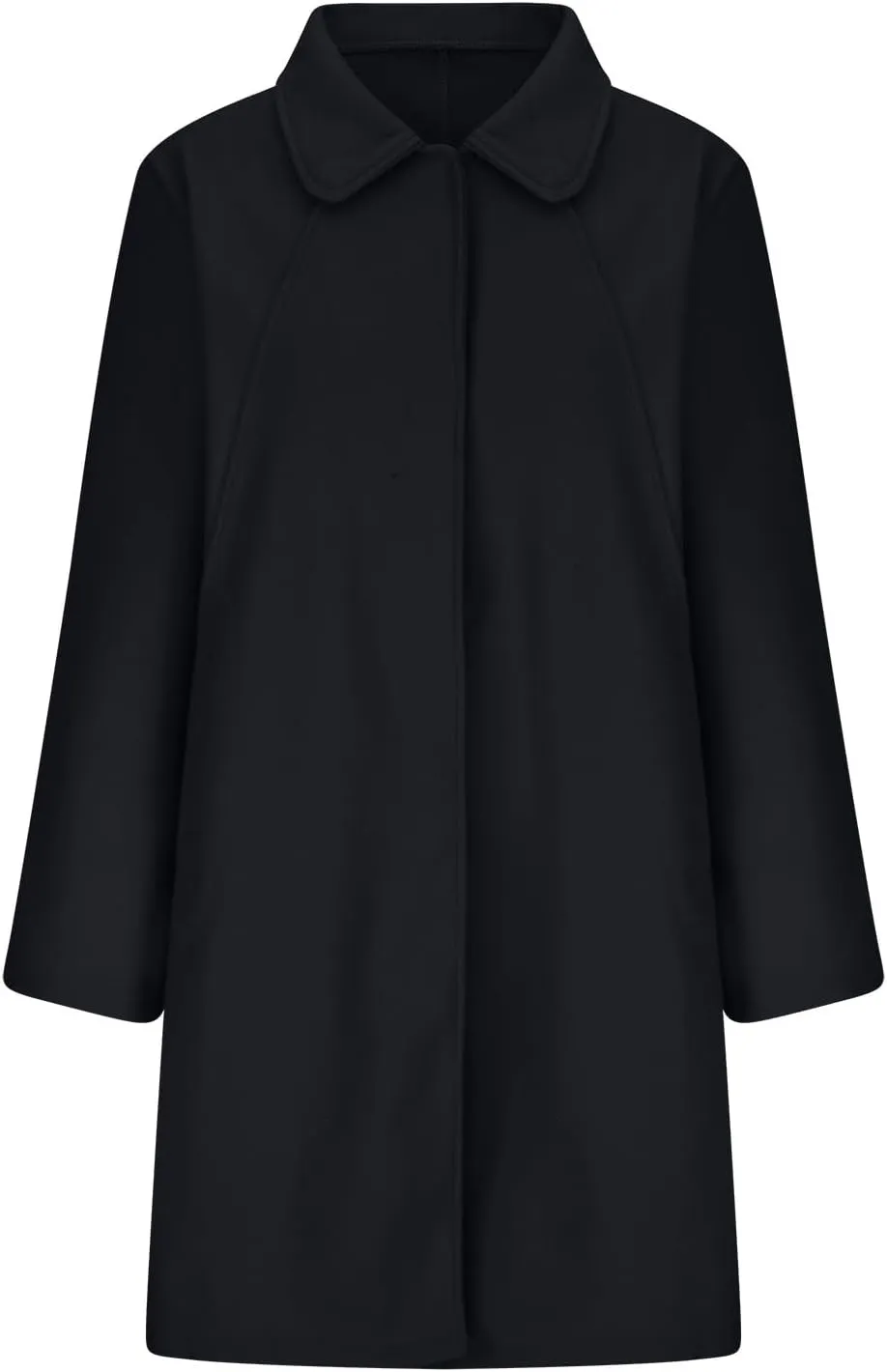 NATHGAM Women's Winter Coat Casual Trendy Elegant Coat Lapel Single Breasted Long Wool Coat Thick Formal Office Wool Overcoat