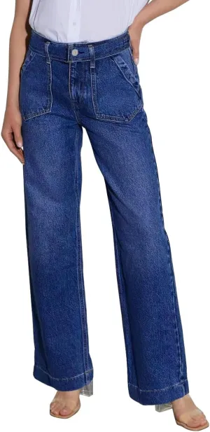 Necooer Womens Wide Leg Jeans Trendy Baggy Stretchy Boyfriend Jeans Casual Stretch Straight Leg Denim Pants