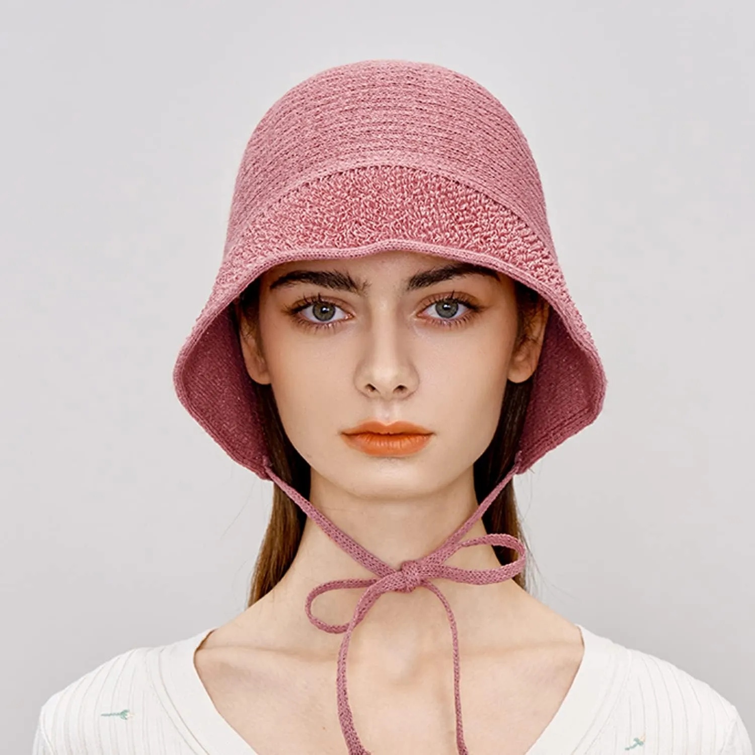 Paper Textured String Bonnet Hat Audrey