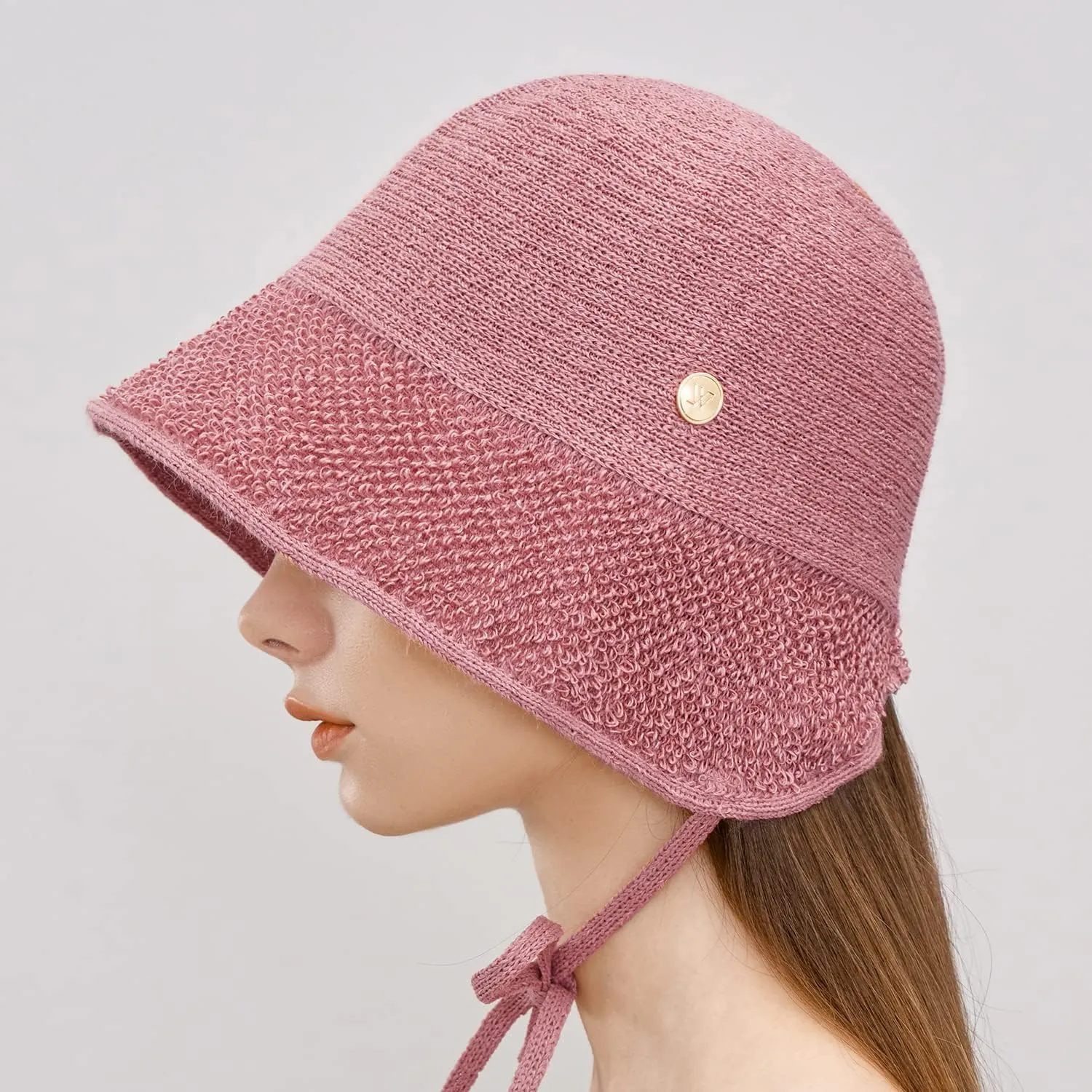 Paper Textured String Bonnet Hat Audrey