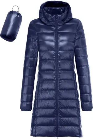 Puffer Jacket Womens Plus Size Packable Women's Down Jackets & Parkas Packable Puffer Jacket Women Down Womens Long Puffer Vest Full-Zip Hooded Sleeveless Down Jacket Coat the Winter Parkas for Women