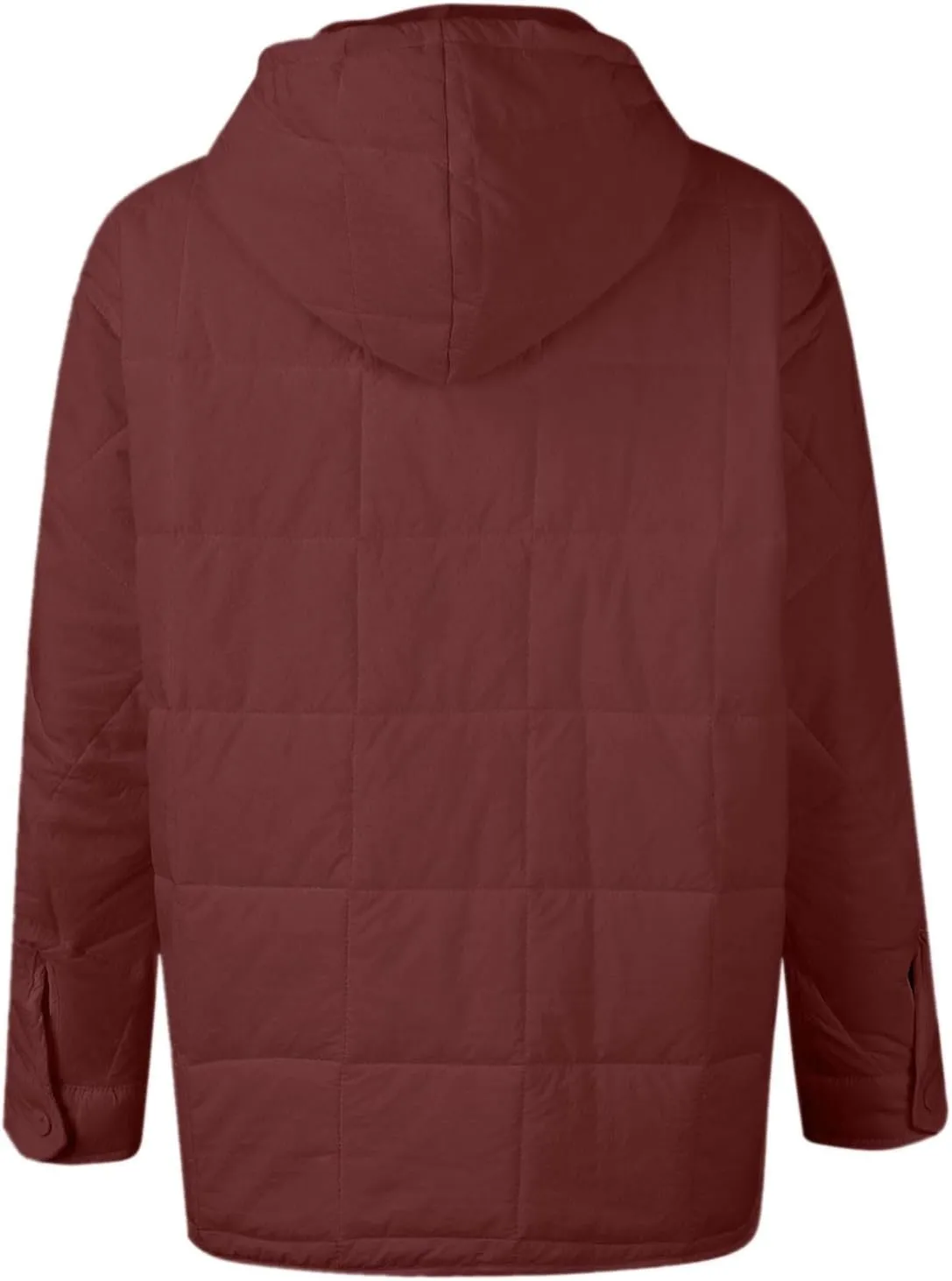 Puffer Pullover Jacket Womens,2024 Button Hooded Quilted Jacket Lightweight Down Coat Packable Oversized Winter Coat