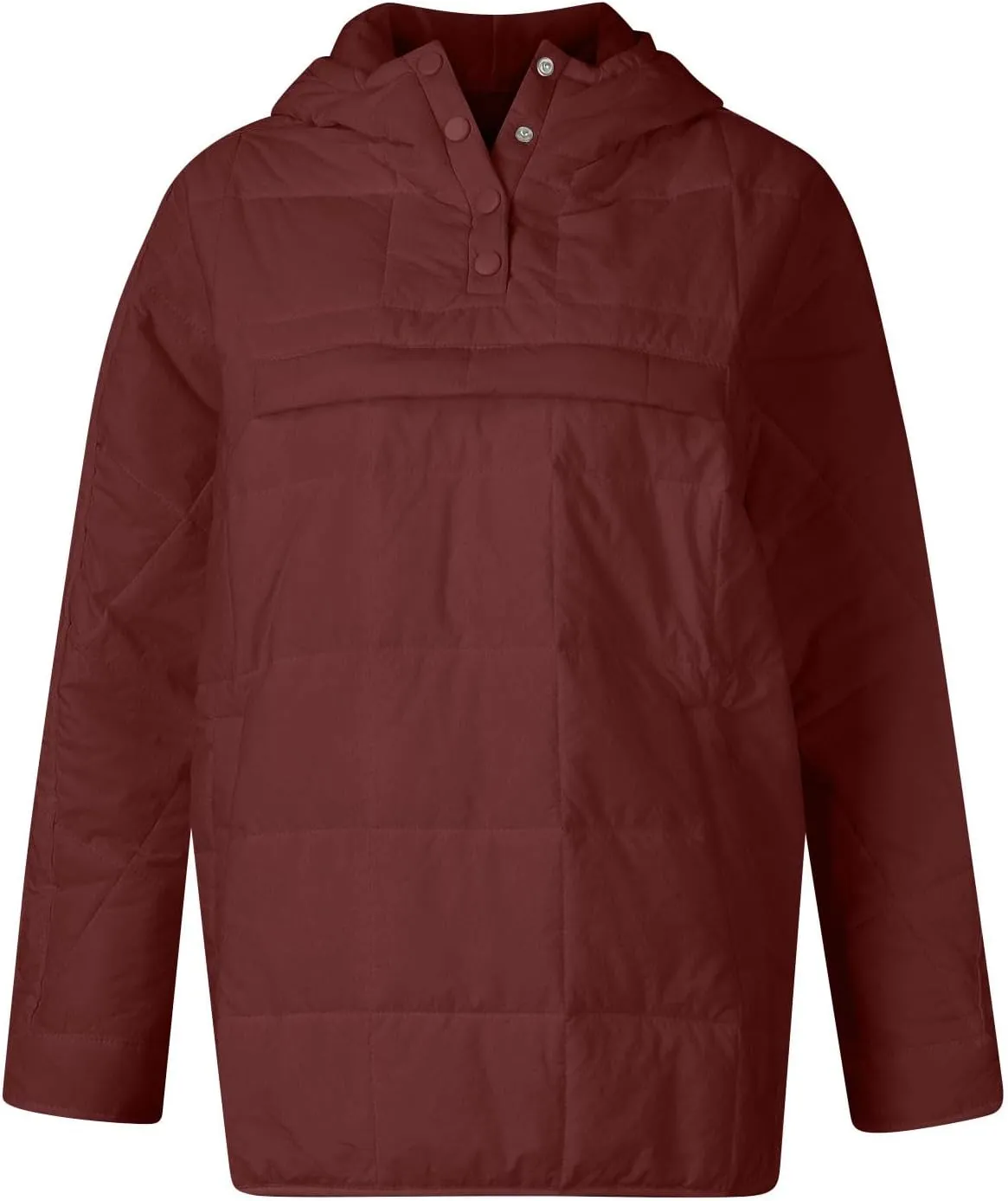 Puffer Pullover Jacket Womens,2024 Button Hooded Quilted Jacket Lightweight Down Coat Packable Oversized Winter Coat