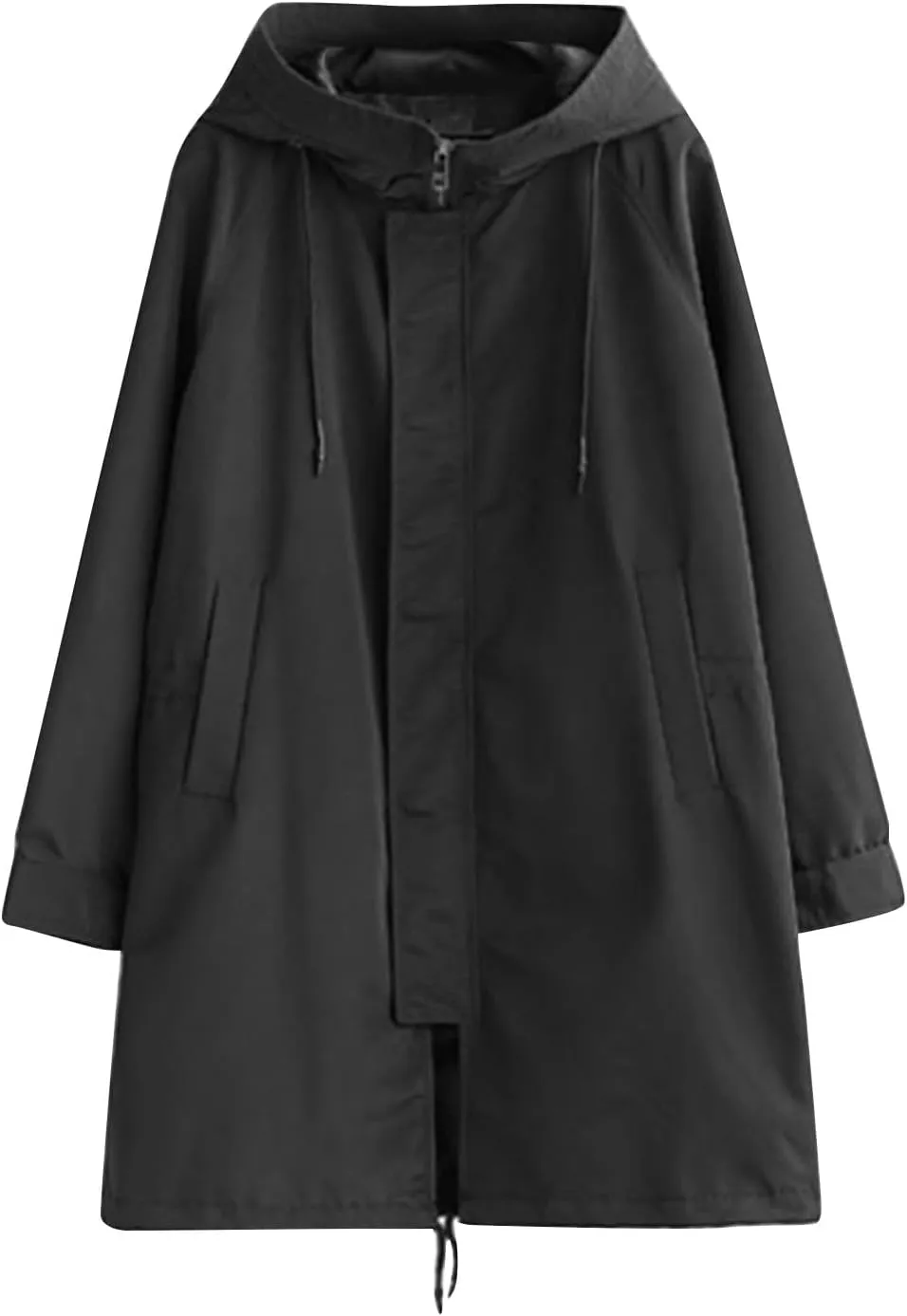 RTRDE Men's Travel Coats Lightweight Long Rain Jacket Waterproof Packable Windbreaker Coat for Outdoor Hiking, L-8XL