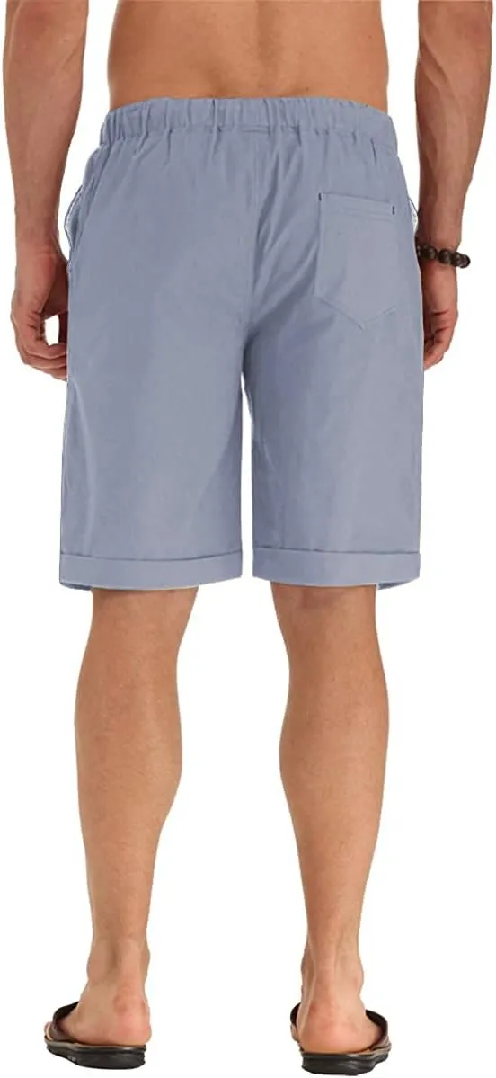 Sailwind Mens Linen Shorts Casual Drawstring Summer Beach Shorts