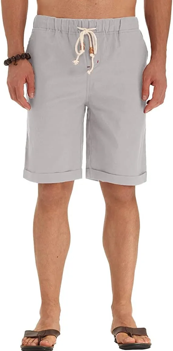 Sailwind Mens Linen Shorts Casual Drawstring Summer Beach Shorts