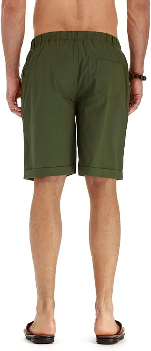 Sailwind Mens Linen Shorts Casual Drawstring Summer Beach Shorts