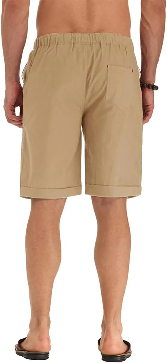 Sailwind Mens Linen Shorts Casual Drawstring Summer Beach Shorts
