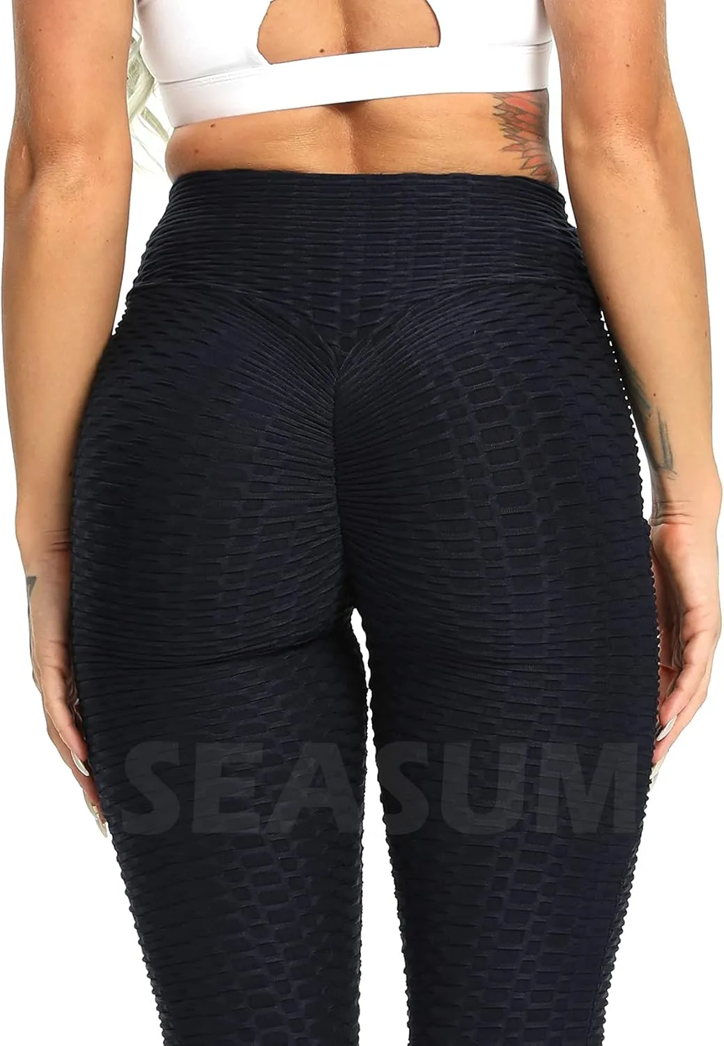 SEASUM Women's High Waist Yoga Pants Tummy Control Slimming Booty Leggings Workout Running Butt Lift Tights