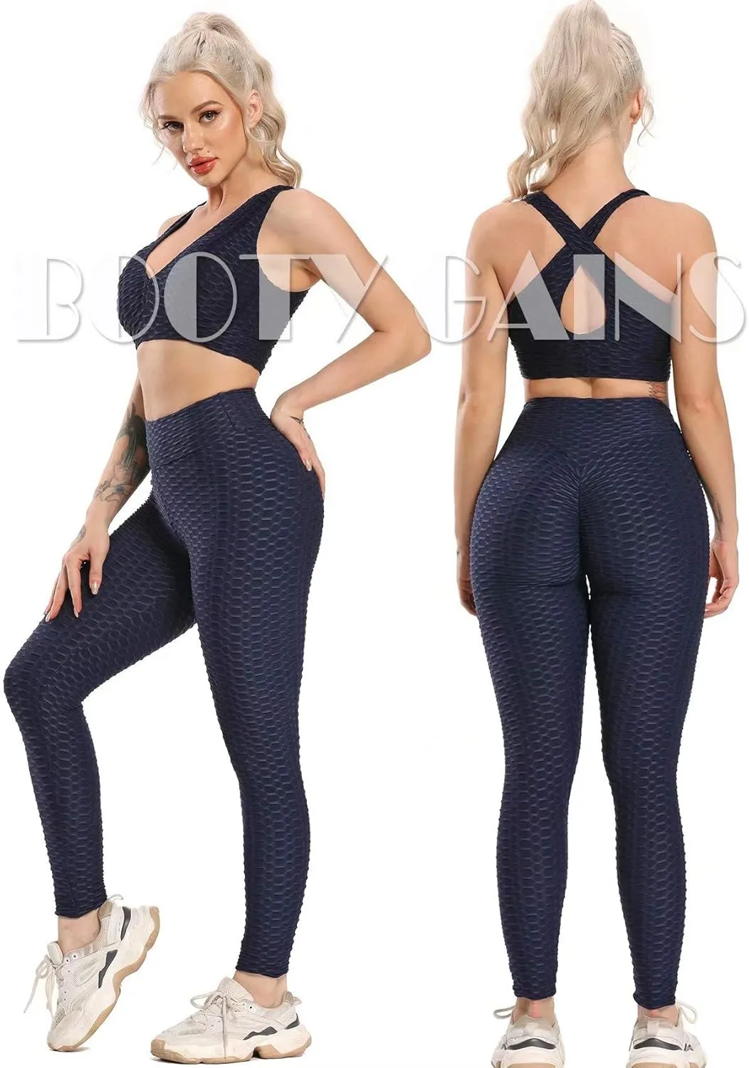 SEASUM Women's High Waist Yoga Pants Tummy Control Slimming Booty Leggings Workout Running Butt Lift Tights