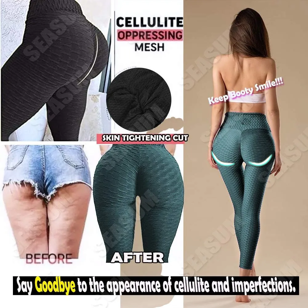 SEASUM Women's High Waist Yoga Pants Tummy Control Slimming Booty Leggings Workout Running Butt Lift Tights