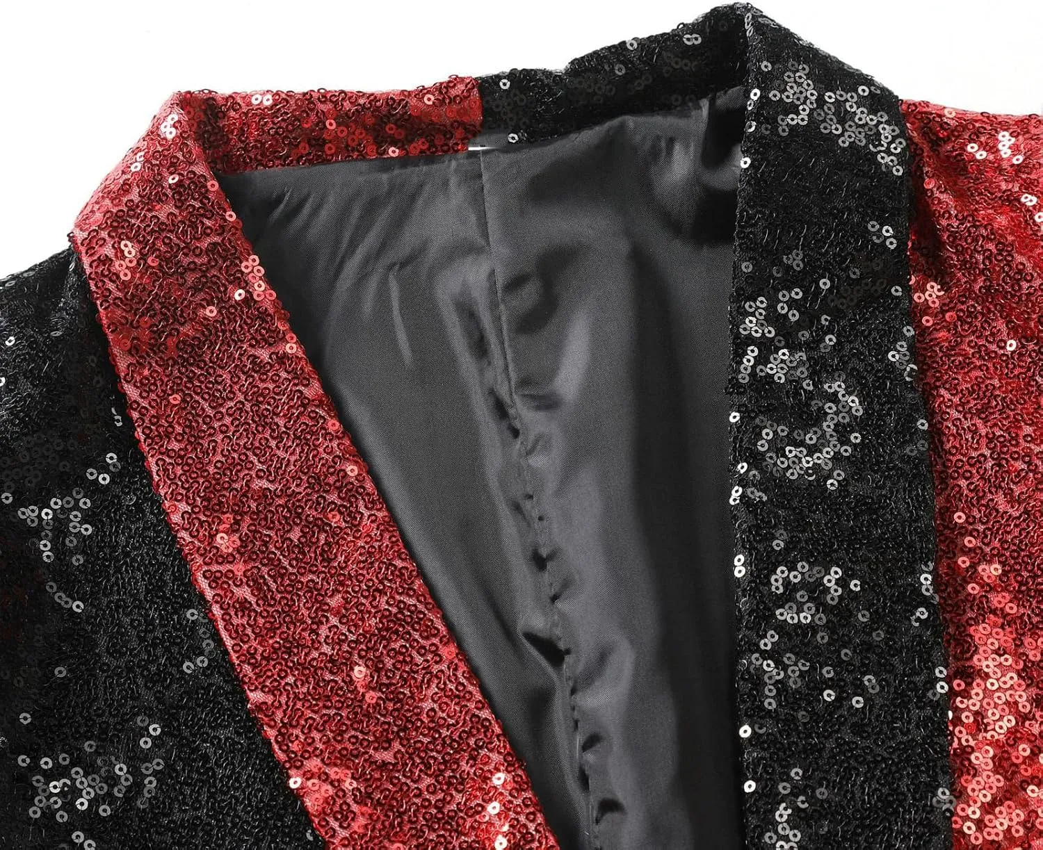 Sequin Blazer for Mens Shawl Lapel Party Disco Shiny Color Block Sports Coats Elegant Slim Fit Party Dress Jacket