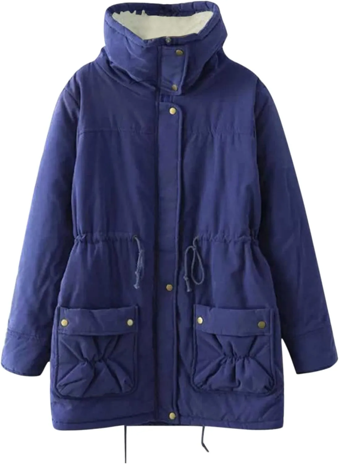 SHAOBGE Lined Winter Jacket Women Women's Warm Plus Fleece Workwear Jacket Solid Jacket Hooded Jackets Long Sleeve Tops S