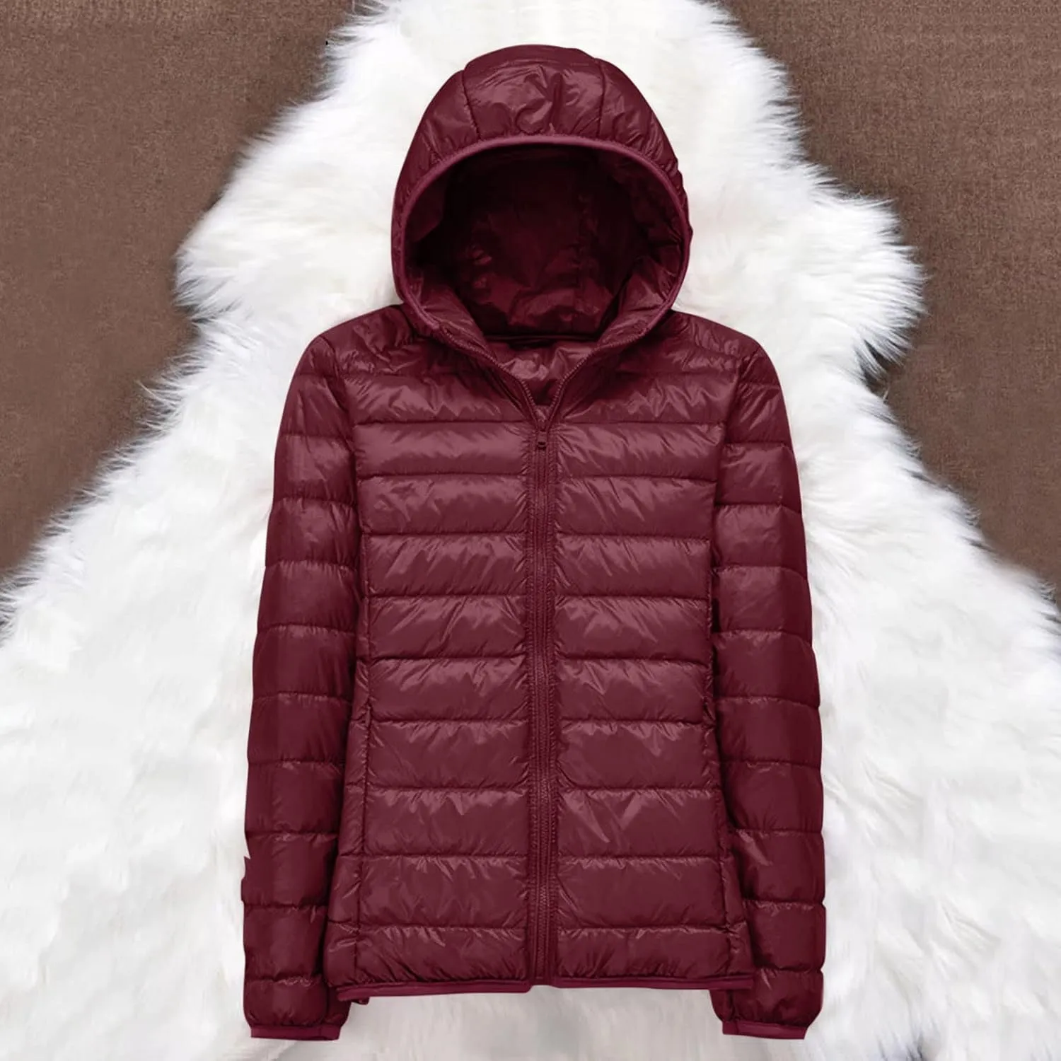 SHAOBGE Packable Puffer Jacket Women Women Warm Lightweight Jacket Hooded Windproof Winter Coat With Winter