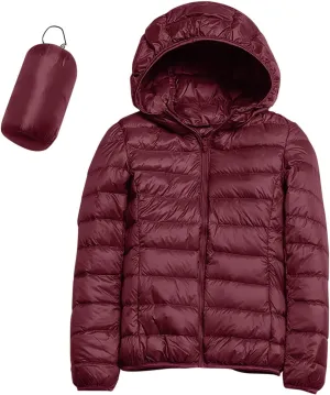 SHAOBGE Packable Puffer Jacket Women Women Warm Lightweight Jacket Hooded Windproof Winter Coat With Winter