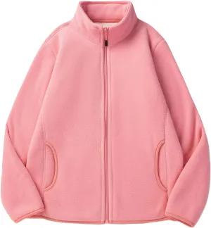 Sherpa Fleece Lined Jackets For Women Teen Girls y2k Clothes Full Zip Up Oversized Sweatshirts With Pockets