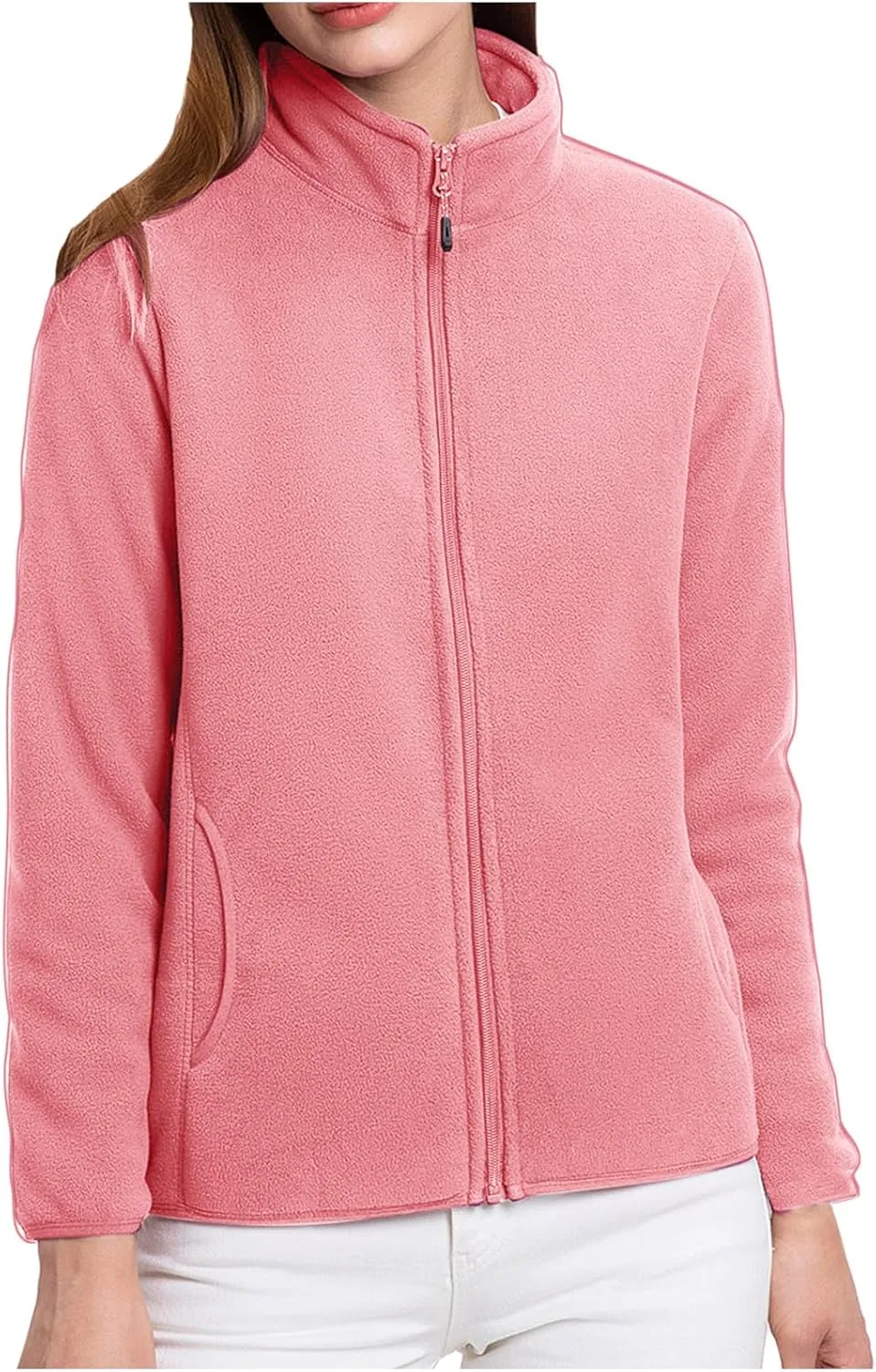 Sherpa Fleece Lined Jackets For Women Teen Girls y2k Clothes Full Zip Up Oversized Sweatshirts With Pockets