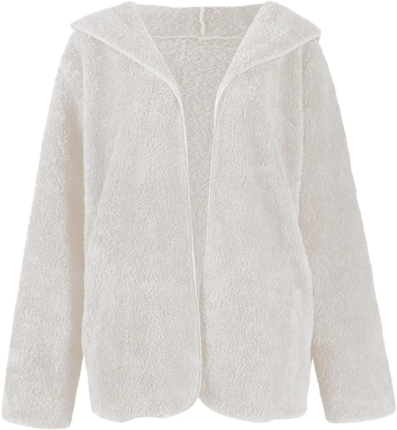 Sherpa Jacket Women Oversized Faux Fur Teddy Coat Fuzzy Long Sleeve Fleece Jacket Hooded Open Front Cardigan