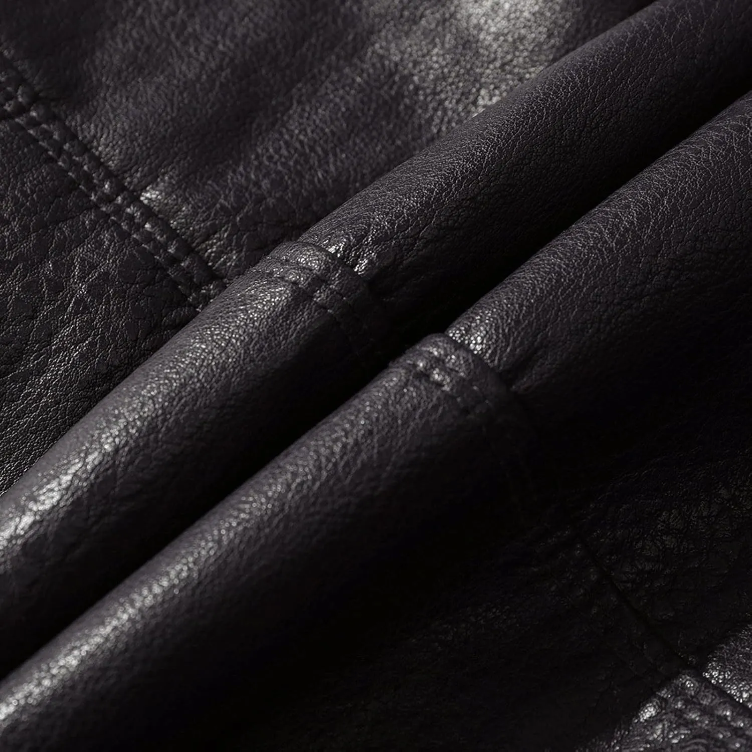 Sherpa Lined Leather Jacket Men Suede Sherpa Shearling Faux Fur Plush Collar Leather Coat Sheepskin Coat Winter Jackets
