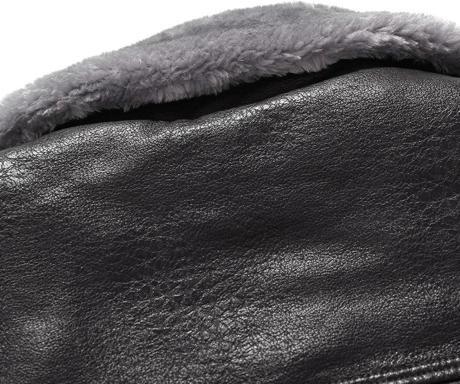 Sherpa Lined Leather Jacket Men Suede Sherpa Shearling Faux Fur Plush Collar Leather Coat Sheepskin Coat Winter Jackets