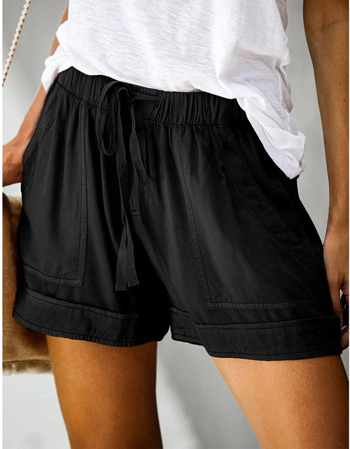 SHOPESSA Womens Shorts Casual Stretch Comfy Pj Shorts for Women Loose Fit Baggy Lounge Trousers Women Running Biker Shorts