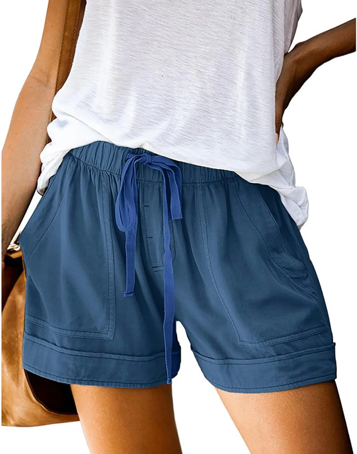 SHOPESSA Womens Shorts Casual Stretch Comfy Pj Shorts for Women Loose Fit Baggy Lounge Trousers Women Running Biker Shorts