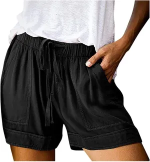 SHOPESSA Womens Shorts Casual Stretch Comfy Pj Shorts for Women Loose Fit Baggy Lounge Trousers Women Running Biker Shorts