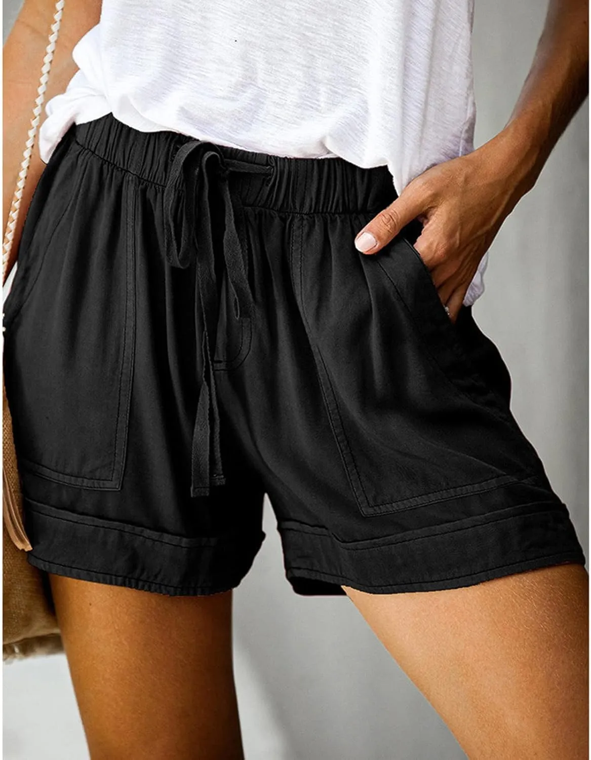 SHOPESSA Womens Shorts Casual Stretch Comfy Pj Shorts for Women Loose Fit Baggy Lounge Trousers Women Running Biker Shorts