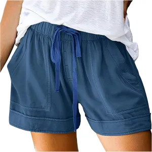 SHOPESSA Womens Shorts Casual Stretch Comfy Pj Shorts for Women Loose Fit Baggy Lounge Trousers Women Running Biker Shorts