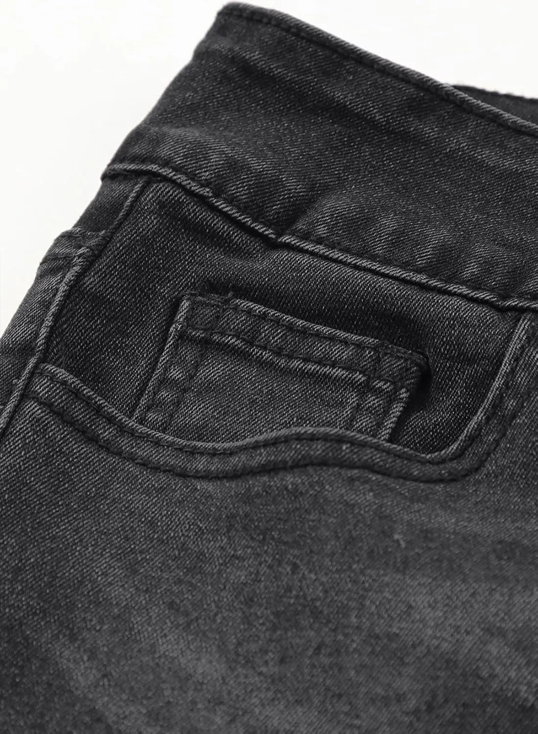 Sidefeel Womens Jeans High Waisted Strechy Raw Hem Straight Leg Denim Pants with Pockets