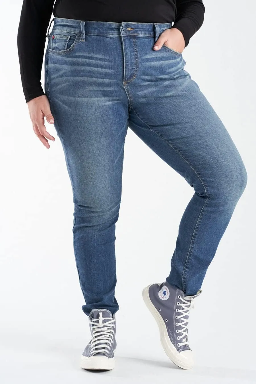 Slink - Premium Women's Plus Size Stretch High Rise Skinny Jeans (Indigo)