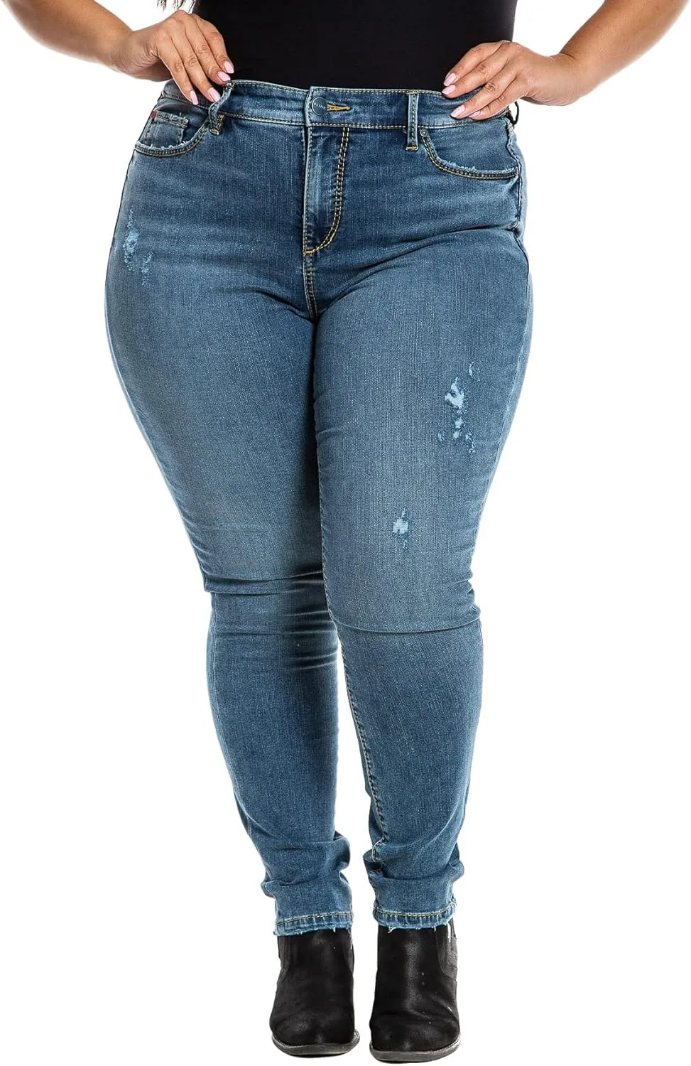 Slink - Premium Women's Plus Size Stretch High Rise Skinny Jeans (Indigo)