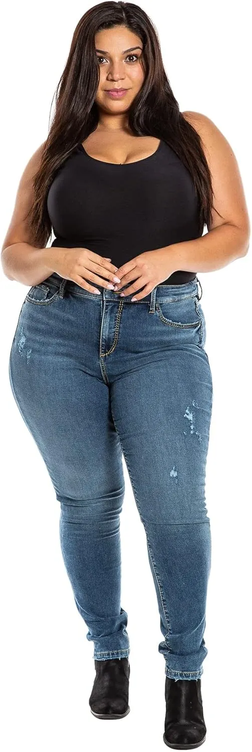 Slink - Premium Women's Plus Size Stretch High Rise Skinny Jeans (Indigo)