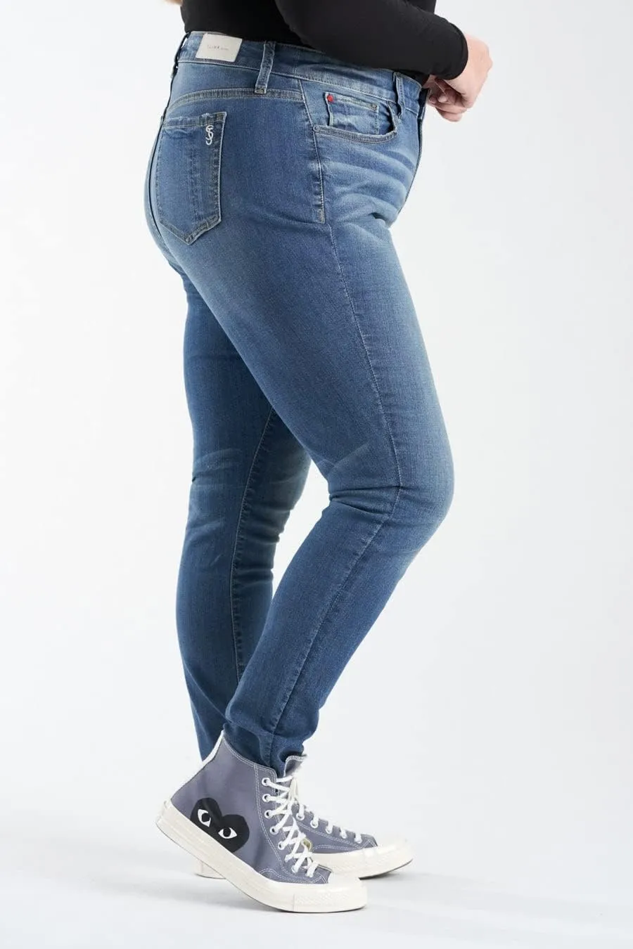 Slink - Premium Women's Plus Size Stretch High Rise Skinny Jeans (Indigo)