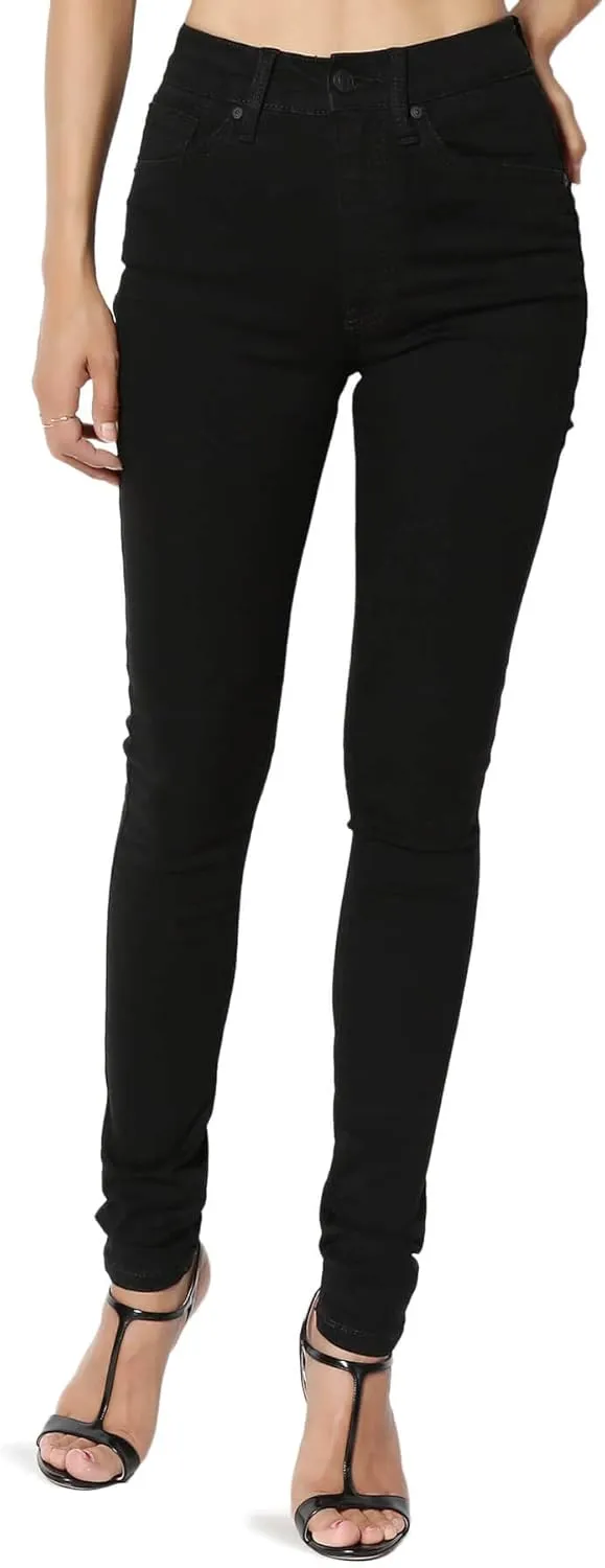 TheMogan Clara Ripped Distressed Destroyed Washed Knee High Rise Skinny Jeans