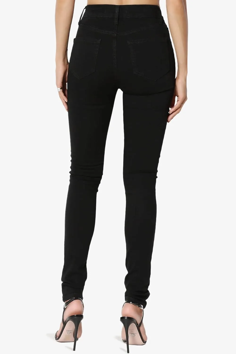 TheMogan Clara Ripped Distressed Destroyed Washed Knee High Rise Skinny Jeans