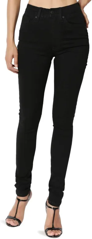 TheMogan Clara Ripped Distressed Destroyed Washed Knee High Rise Skinny Jeans