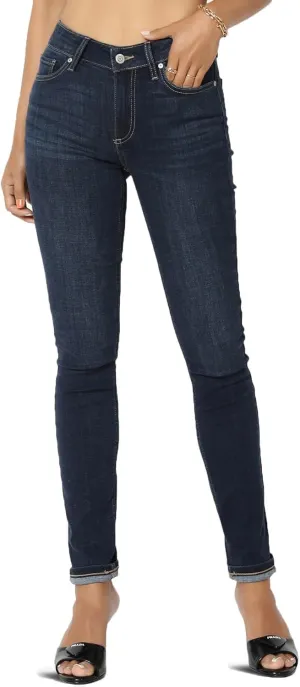 TheMogan Clara Ripped Distressed Destroyed Washed Knee High Rise Skinny Jeans