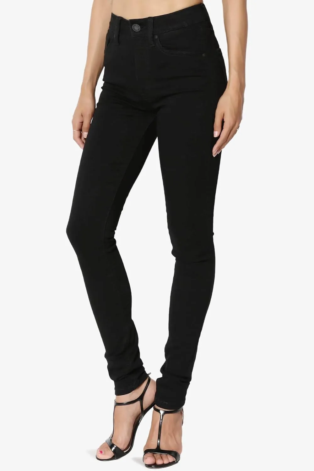 TheMogan Clara Ripped Distressed Destroyed Washed Knee High Rise Skinny Jeans