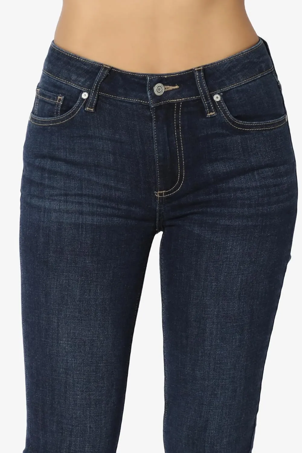 TheMogan Clara Ripped Distressed Destroyed Washed Knee High Rise Skinny Jeans