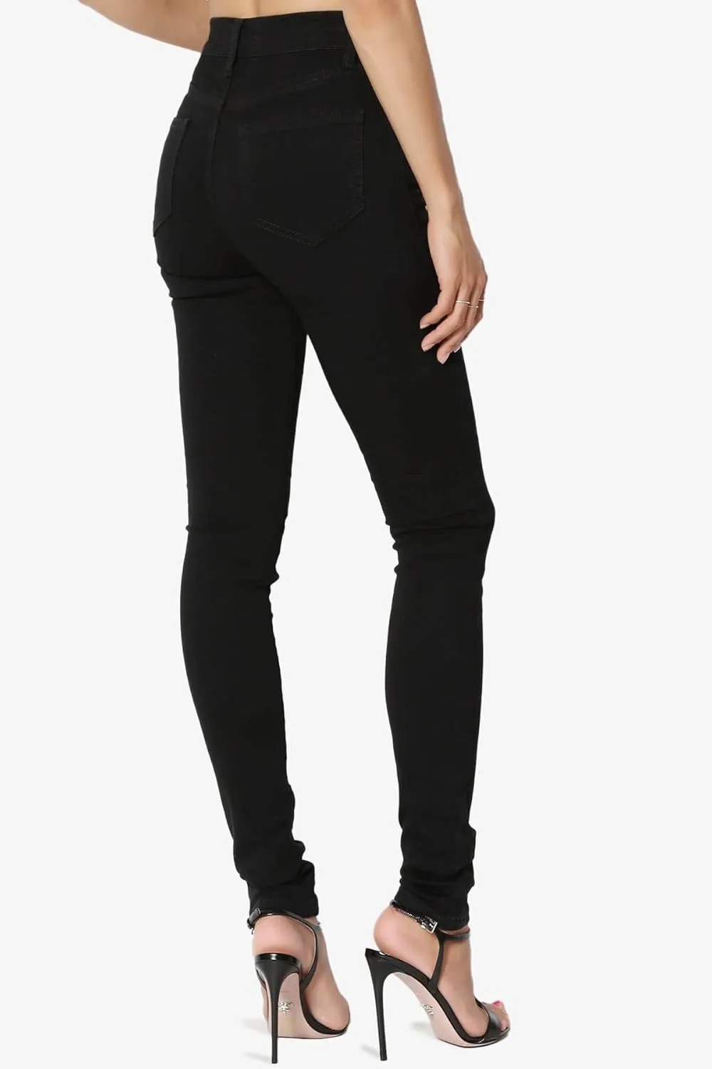 TheMogan Clara Ripped Distressed Destroyed Washed Knee High Rise Skinny Jeans