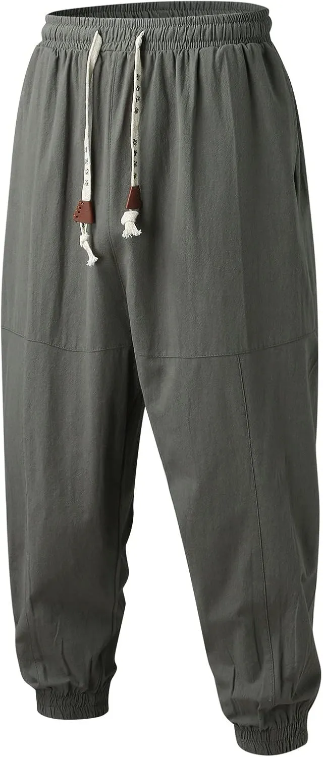 Trousers Men with Pockets Drawstring Elastic Pants Mid Waist Waist Solid Casual Men's Casual Chinos Pants Men