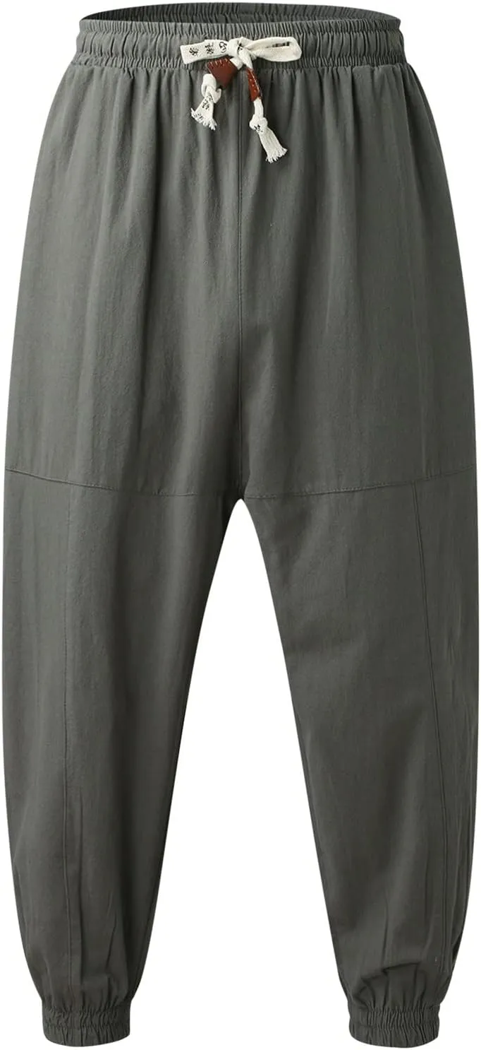 Trousers Men with Pockets Drawstring Elastic Pants Mid Waist Waist Solid Casual Men's Casual Chinos Pants Men