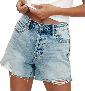 tuduoms Womens Fashion Denim Paperbag Shorts Casual High Waisted Petite Bermuda Shorts Cute Bow Tie Waist Shorts with Pockets