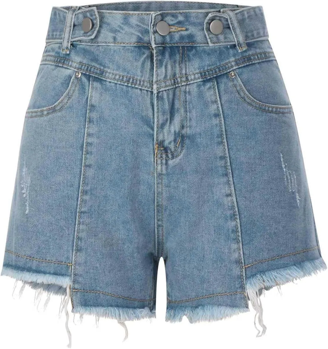 tuduoms Womens Fashion Denim Paperbag Shorts Casual High Waisted Petite Bermuda Shorts Cute Bow Tie Waist Shorts with Pockets