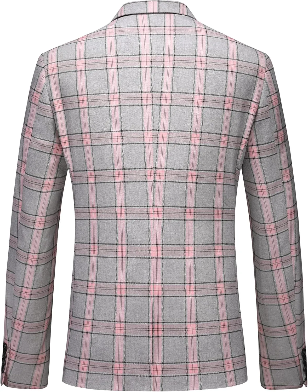 UNINUKOO Men's Blazer Plaid Sport Coat Casual Lightweight Checkered Suit Jacket Summer Jacket Men