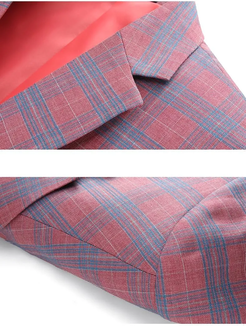 UNINUKOO Men's Blazer Plaid Sport Coat Casual Lightweight Checkered Suit Jacket Summer Jacket Men