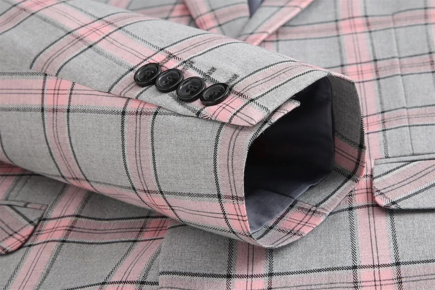 UNINUKOO Men's Blazer Plaid Sport Coat Casual Lightweight Checkered Suit Jacket Summer Jacket Men